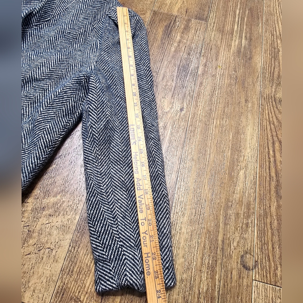 Women's Black and White Pea Coat - Picture 11 of 15